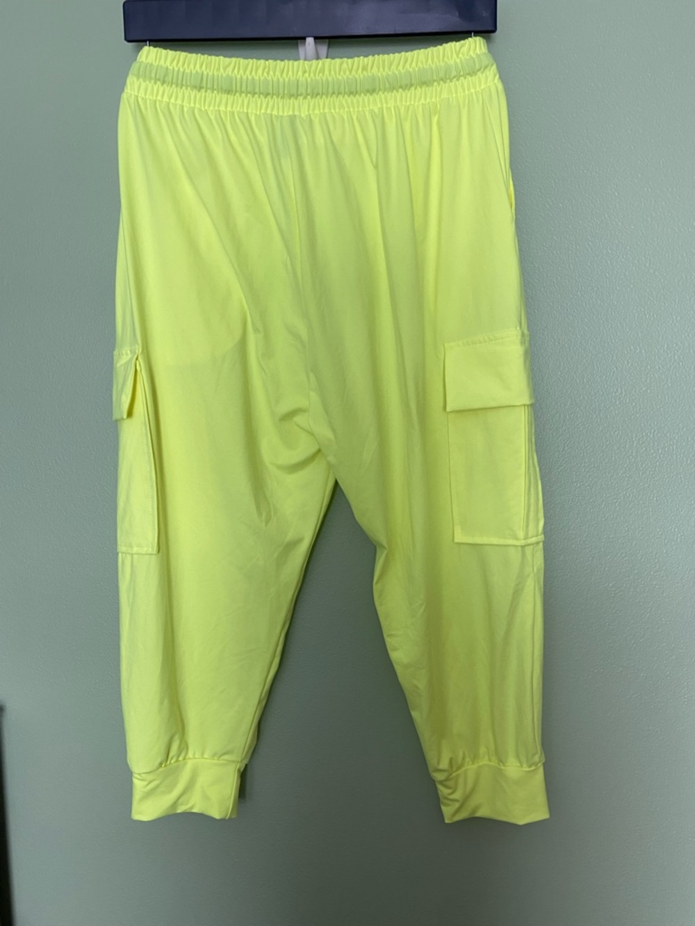 Women’s Neon Yellow Cargo Jogger Pants - Picture 6 of 8